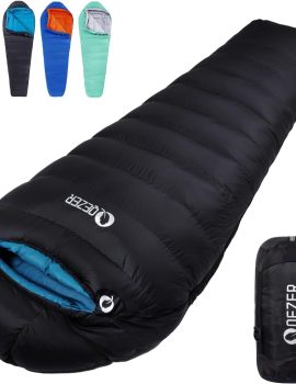 Down Sleeping Bag for Adults 0°F 10°F 15°F 20°F Backpacking Sleeping Bag for Cold Weather with Compression Sack