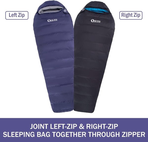 Down Sleeping Bag for Adults 0°F 10°F 15°F 20°F Backpacking Sleeping Bag for Cold Weather with Compression Sack - Image 6