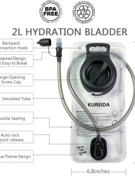 Hydration Bladder 2 Liter Leak Proof Water Reservoir,BPA Free,Wide Opening, Military Water Bladder Combined with Hydration Backpacks for Biking Hiking Running Camping Climbing.